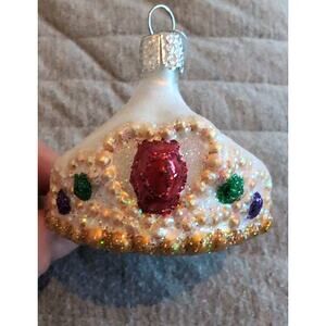 OWC Old World Christmas Ornament Glass Tiara Crown